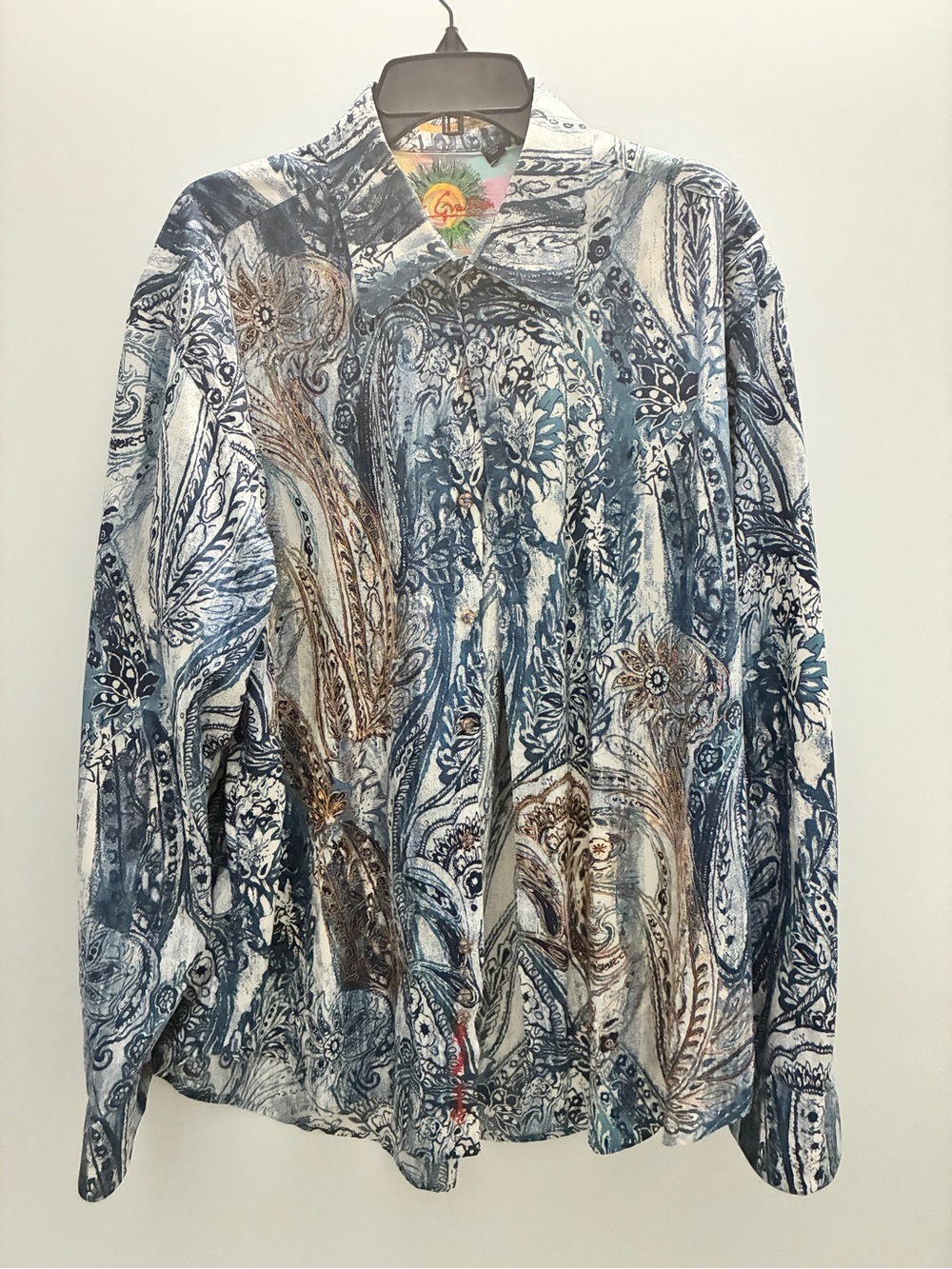 Robert Graham INTERNATIONAL Blue Multi Paisley Long-Sleeve Dress Shirt